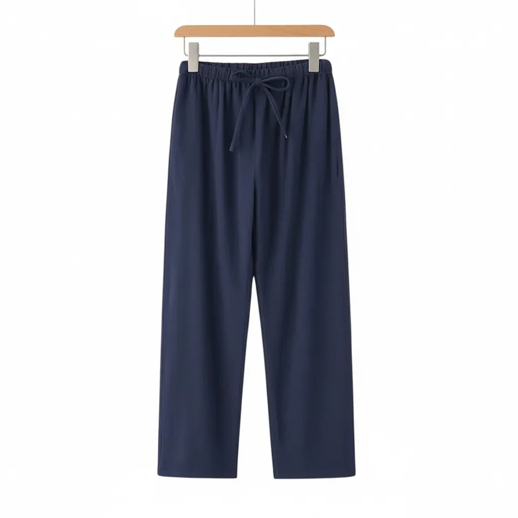 Pantalon en Lin Bleu - old money style