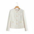 Veste Tweed Femme Beige Beige S - My Store